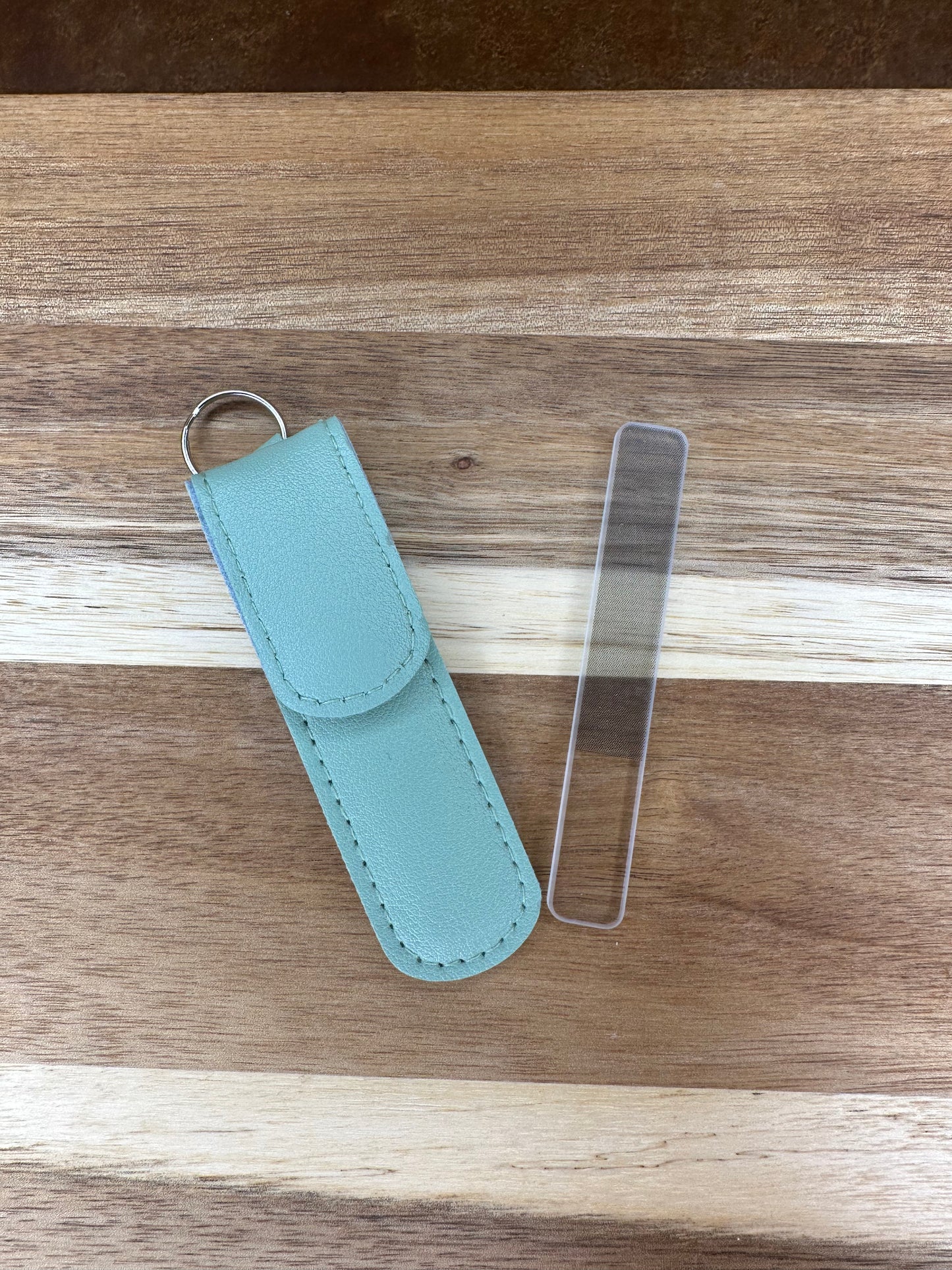 Glass Nail File Keychain